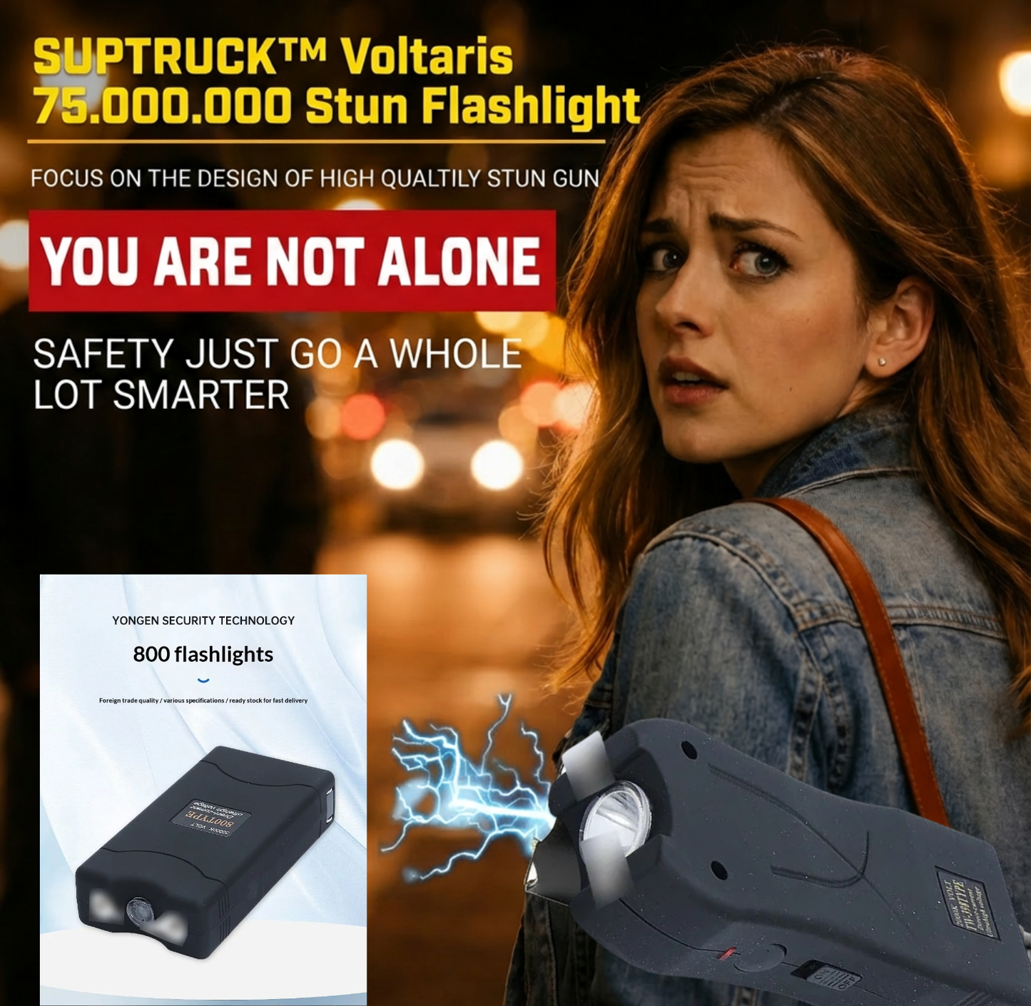 💥 2026 New Year Sale 75% OFF ️🔦 Voltaris 75M Stun Flashlight ⚡